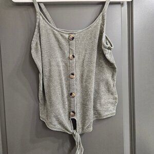 American Eagle washed green tie-front tank top – size S